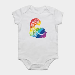 Alice we mad here Rainbow Baby Bodysuit